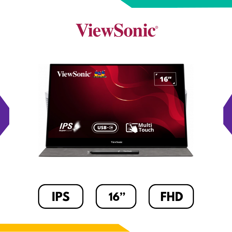 MONITOR VIEWSONIC PORTATIL TD1655 TOUCH 16" FHD 1920x1080 IPS MONITOR VIEWSONIC PORTATIL TD1655 TOUCH 16" FHD 1920x1080 IPS