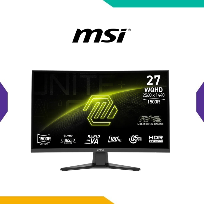 MONITOR 27 MSI MAG 275CQF E18 2K WQHD 180HZ 0.5MS - 1 MONITOR 27 MSI MAG 275CQF E18 2K WQHD 180HZ 0.5MS