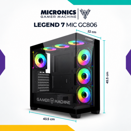 Case Gamer Micronics Legend 7 GC806 Black con 7 ventiladores ARGB