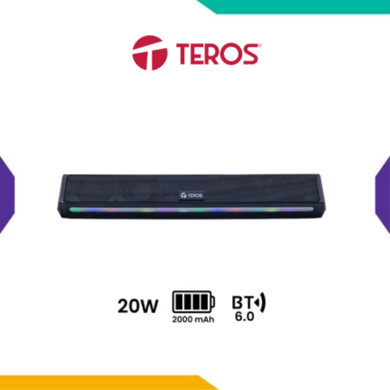 Barra de sonido Teros Vibe 6054 20W Bluetooth 6.0 RGB negra