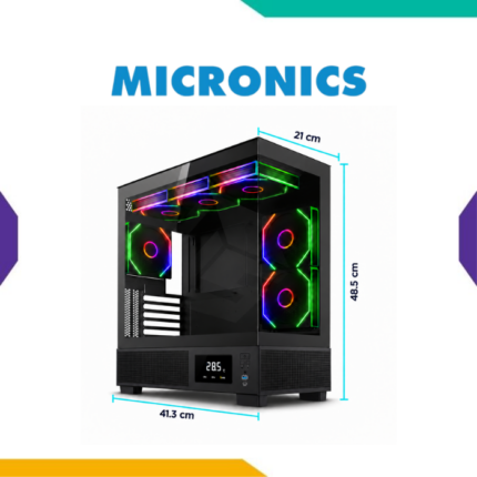 Case Gamer Micronics Vulkano FC1001 con 6 ventiladores ARGB y display térmico