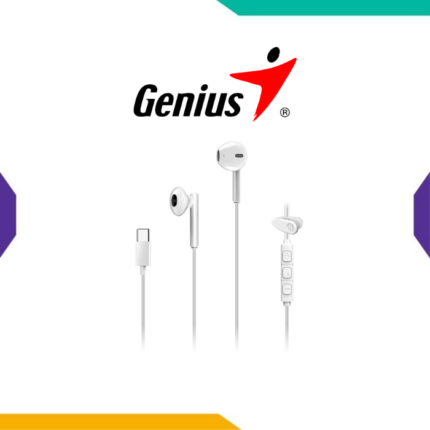 Audífonos Genius HS-M366 blanco in-ear USB-C con micrófono
