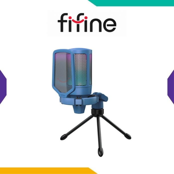 Micrófono Fifine A6V USB RGB con trípode MICRÓFONO FIFINE A6V