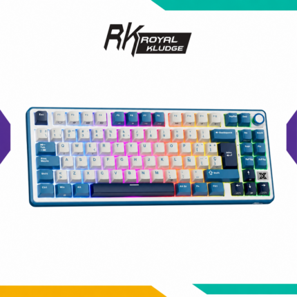 Teclado Royal Kludge RK X87 Cableado Mecánico RGB Creamy Switch Blue