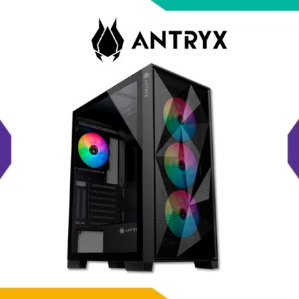 CASE ANTRYX RX-250 BLACK ATX CON FRONTAL MESH VIDRIO TEMPLADO Y 4 VENTILADORES FRGB DE 120MM