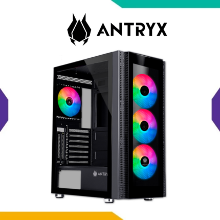 CASE ANTRYX RX-260 BLACK ATX CON PANELES DE VIDRIO TEMPLADO Y 4 VENTILADORES FIXED RGB DE 120MM