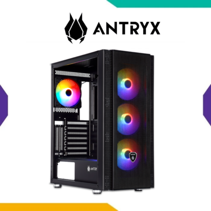 CASE ANTRYX RX-265 BLACK ATX CON FRONTAL MESH VIDRIO TEMPLADO Y 4 VENTILADORES FIXED RGB DE 120MM