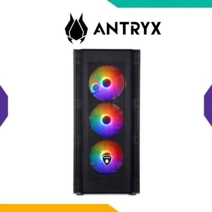 CASE ANTRYX RX-265 BLACK ATX CON FRONTAL MESH VIDRIO TEMPLADO Y 4 VENTILADORES FIXED RGB DE 120MM