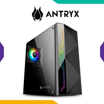 CASE ANTRYX XTREME NEO I BLACK ATX CON FUENTE B500W DE 500W UN VENTILADOR ARGB DE 120MM Y FRANJA LED FRONTAL