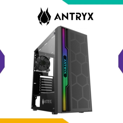 CASE ANTRYX XTREME NC-251 BLACK ATX CON FRONTAL MESH VIDRIO TEMPLADO FRANJA ARGB Y FUENTE B500W