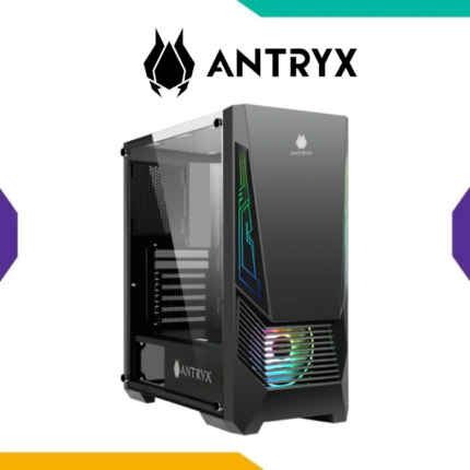 CASE ANTRYX XTREME NC-257 BLACK ATX CON FRONTAL MESH VIDRIO TEMPLADO VENTILADOR ARGB DE 120MM Y FUENTE B500W